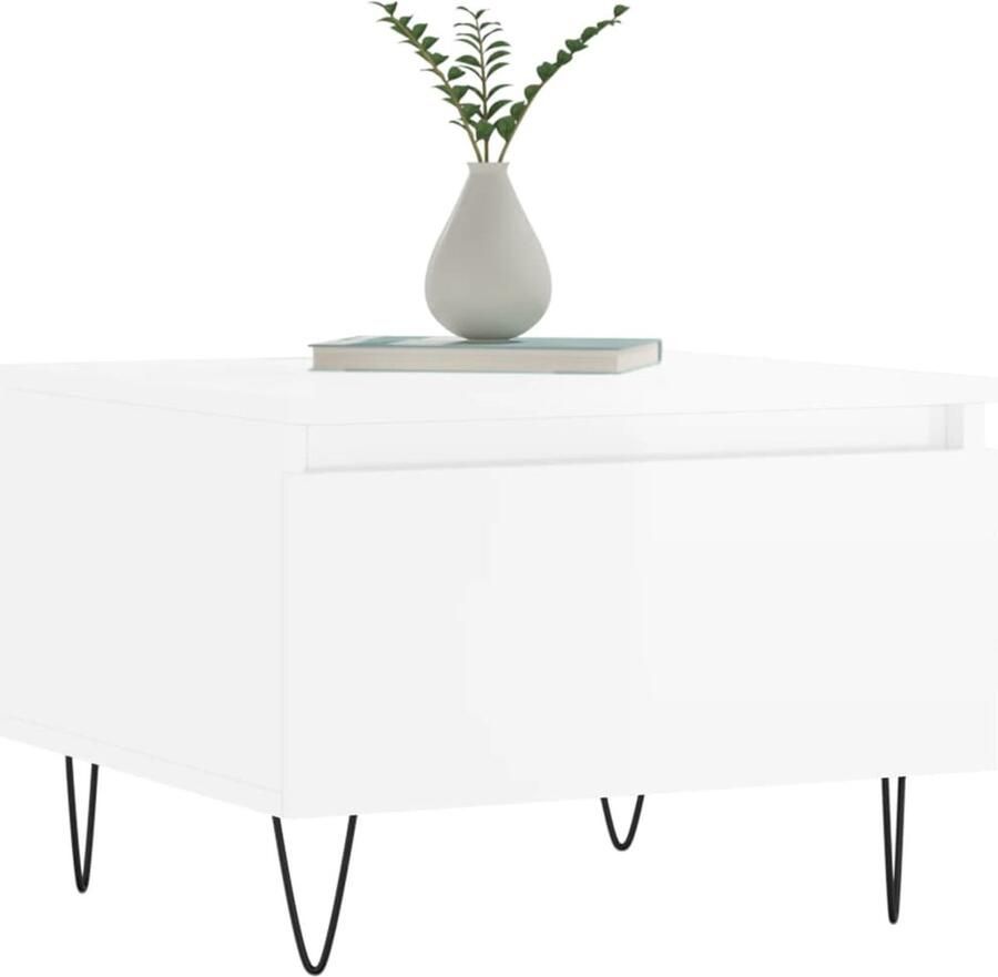 FIONERA Salontafels 2 st 50x46x35 cm bewerkt hout hoogglans wit