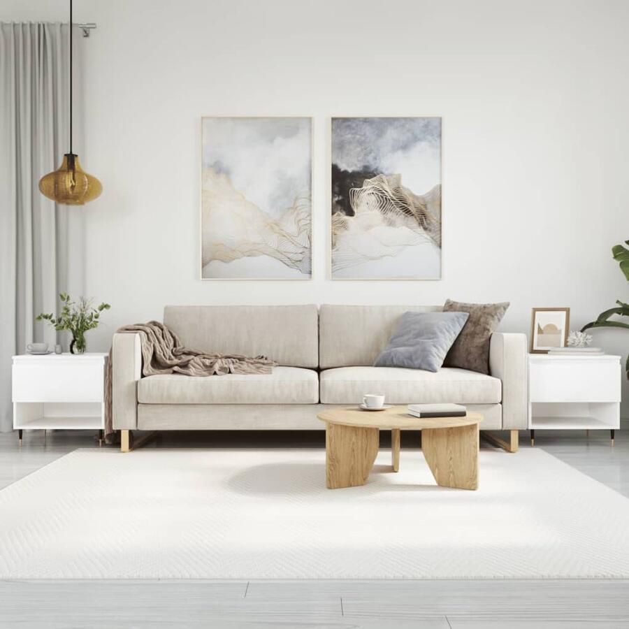 FIONERA Salontafels 2 st 50x46x50 cm bewerkt hout hoogglans wit