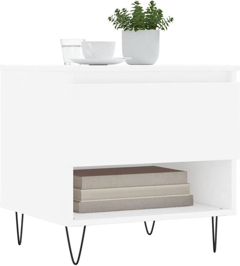 FIONERA Salontafels 2 st 50x46x50 cm bewerkt hout wit