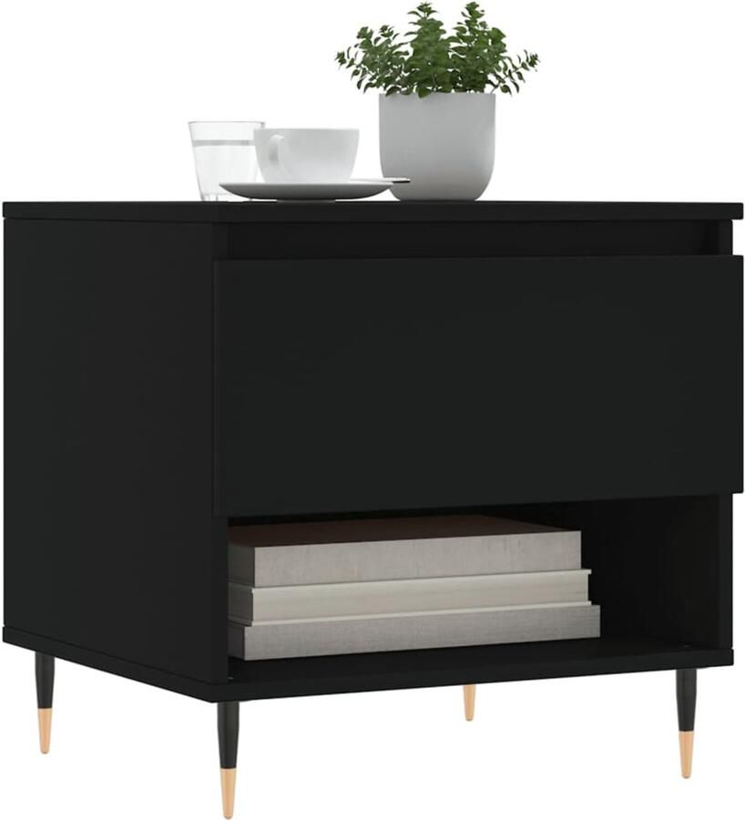 FIONERA Salontafels 2 st 50x46x50 cm bewerkt hout zwart