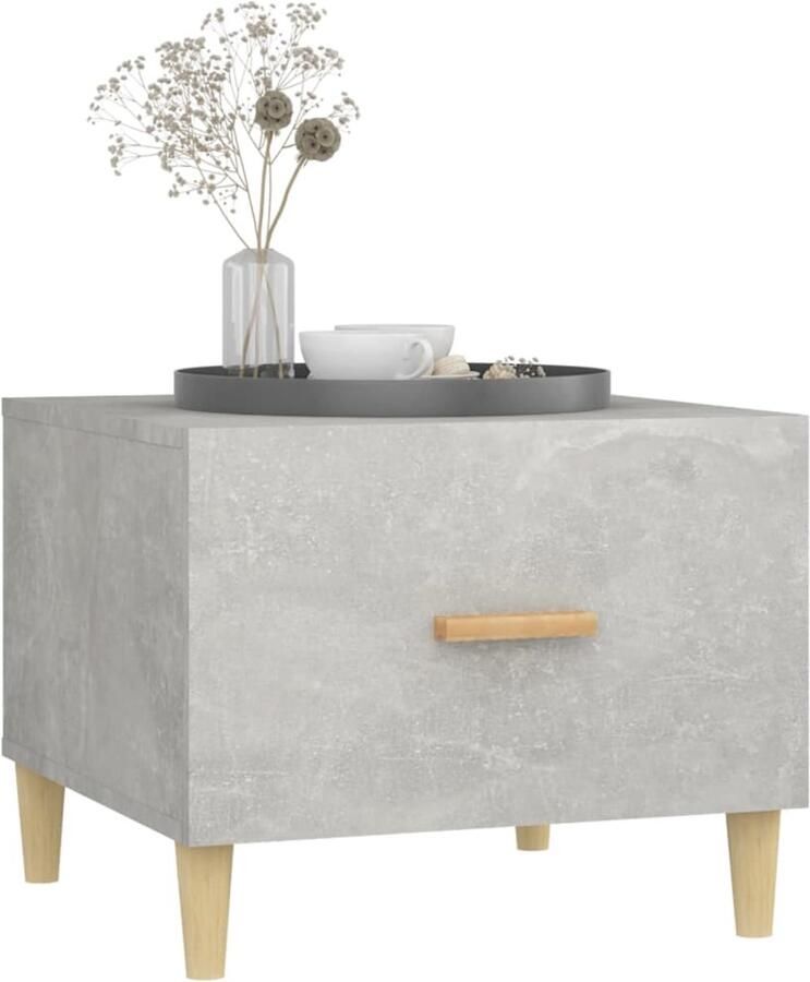 FIONERA Salontafels 2 st 50x50x40 cm bewerkt hout betongrijs