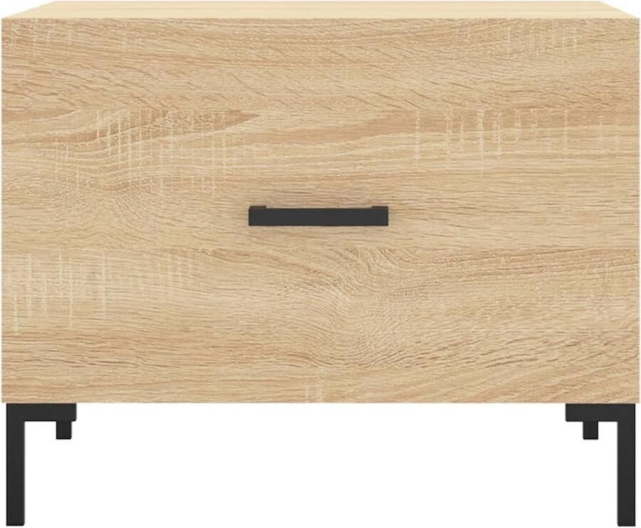 FIONERA Salontafels 2 st 50x50x40 cm bewerkt hout sonoma eikenkleurig