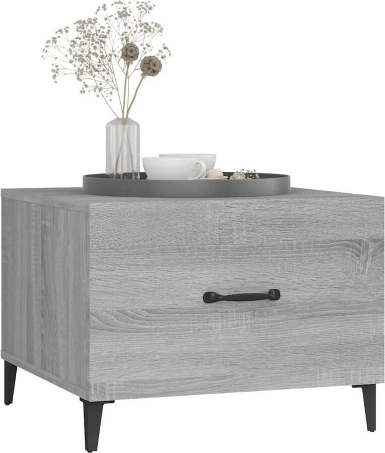 FIONERA Salontafels 2 st met metalen poten 50x50x40 cm grijs sonoma