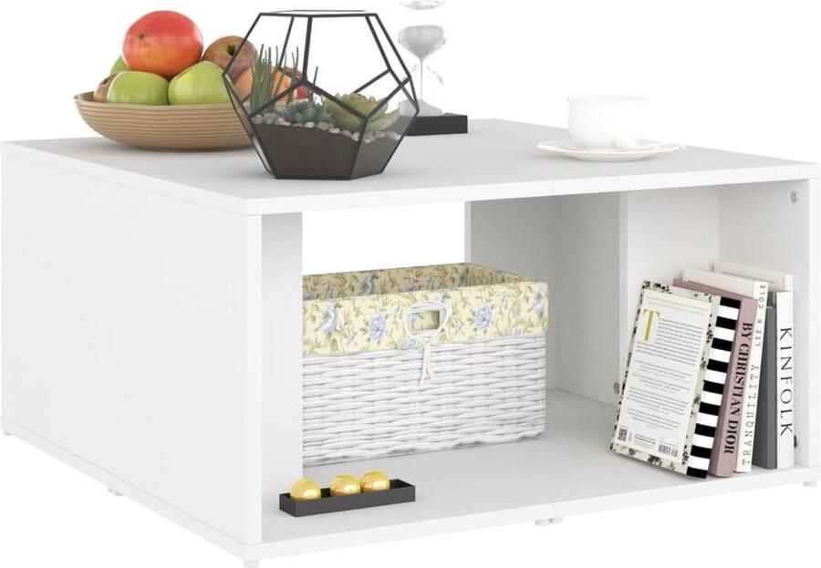 FIONERA Salontafels 4 st 33x33x33 cm bewerkt hout wit