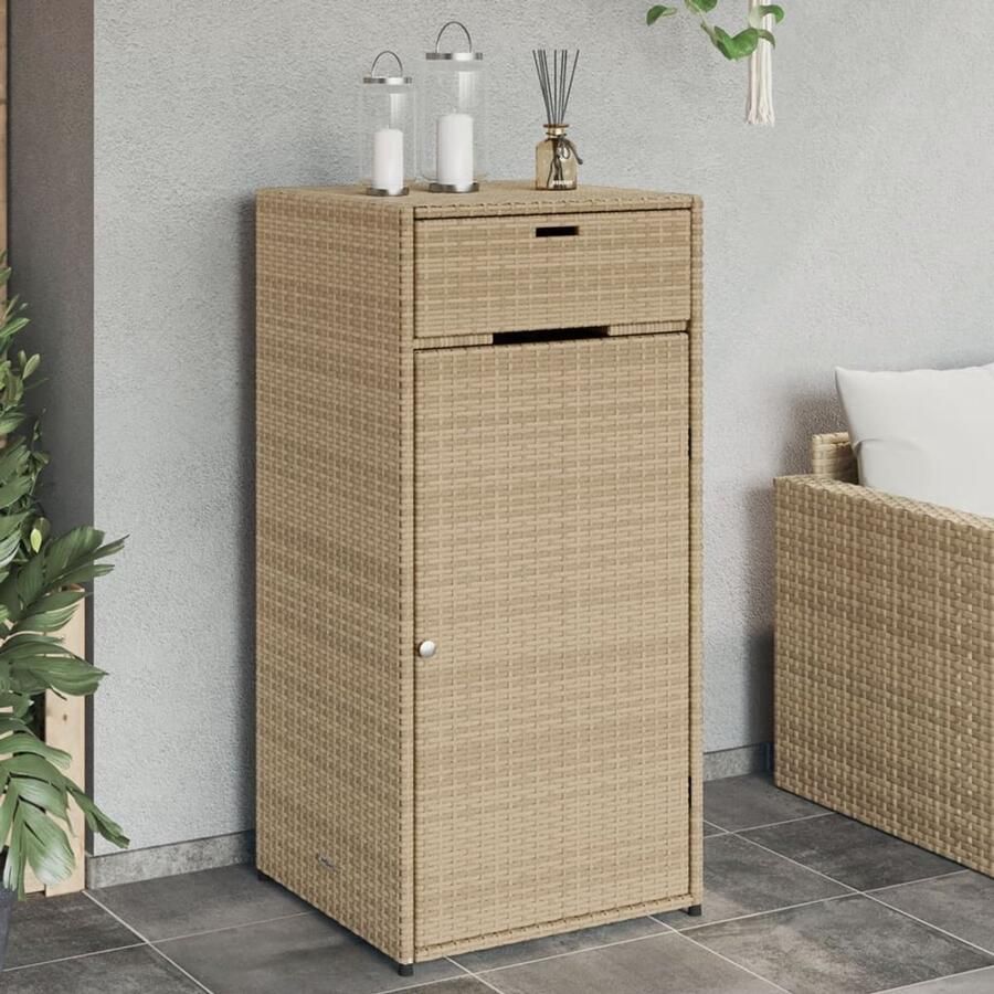 FIONERA Tuinkast 55x55x111 cm poly rattan beige