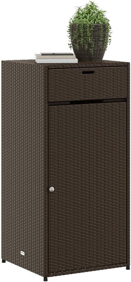 FIONERA Tuinkast 55x55x111 cm poly rattan bruin