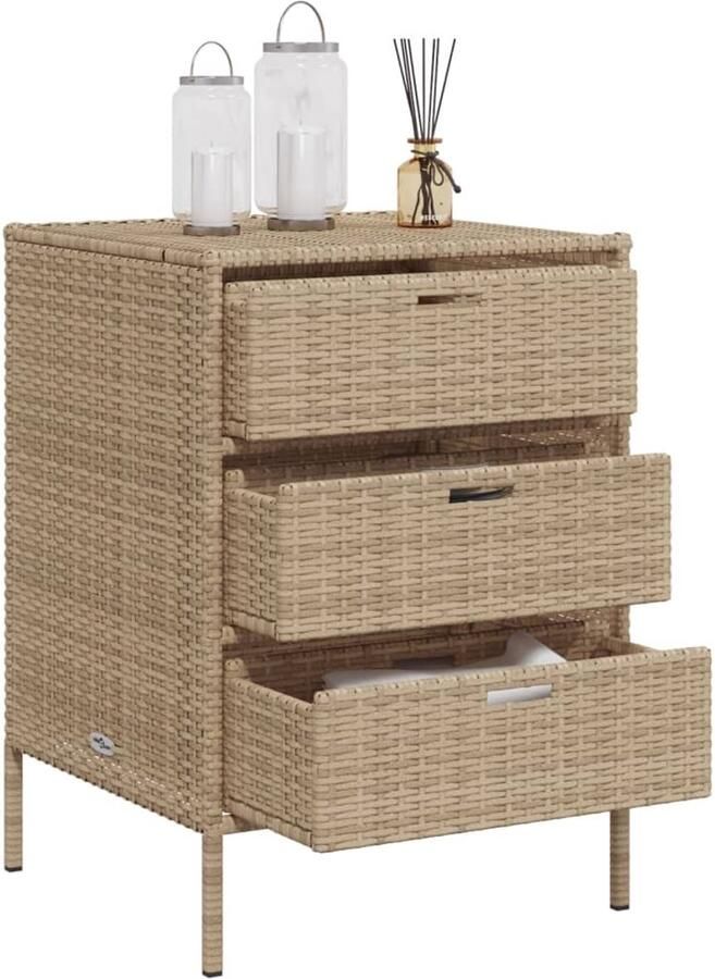 FIONERA Tuinkast 55x59x80 cm poly rattan beige