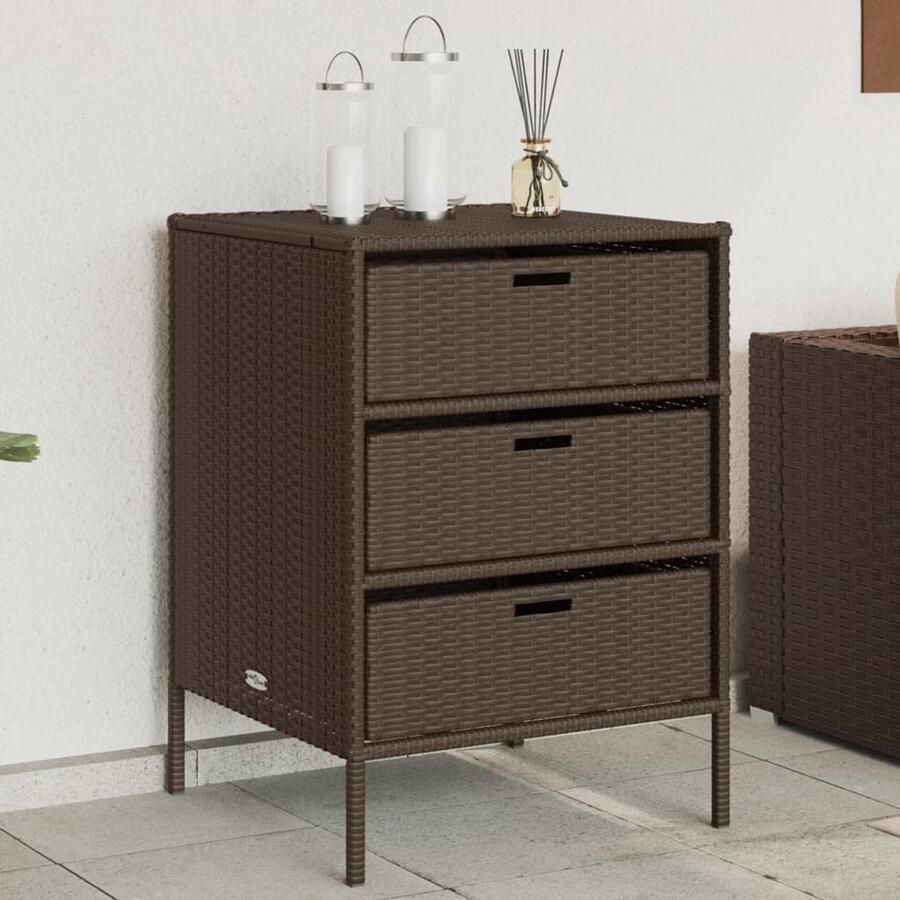 FIONERA Tuinkast 55x59x80 cm poly rattan bruin