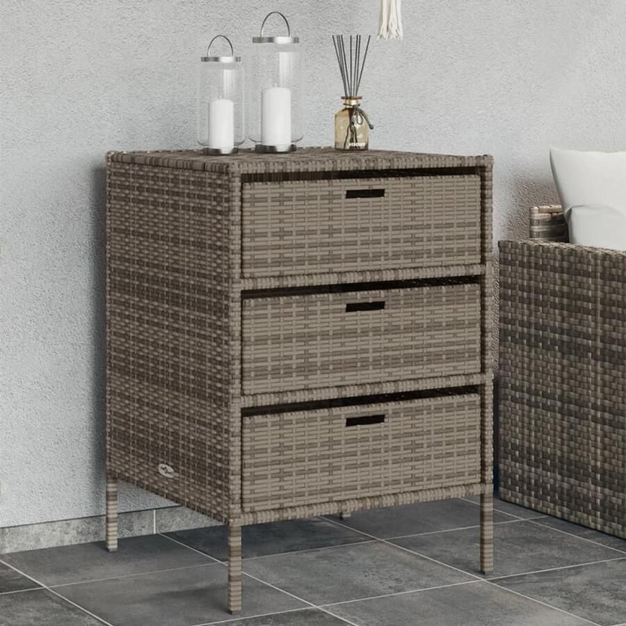 FIONERA Tuinkast 55x59x80 cm poly rattan grijs