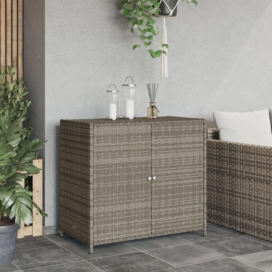 FIONERA Tuinkast 83x45x76 cm poly rattan grijs