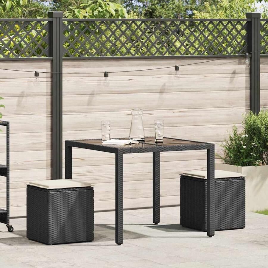 VidaXL Tuinkrukken 2 stuks met kussens 40x40x43 cm Tuinstoelen Buitendecoratie Lounge Patioset Relaxfauteuil