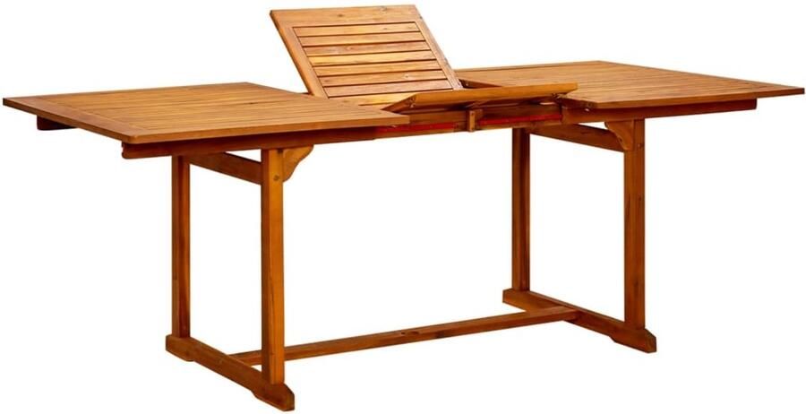 FIONERA Tuintafel (150-200)x100x75 cm massief acaciahout