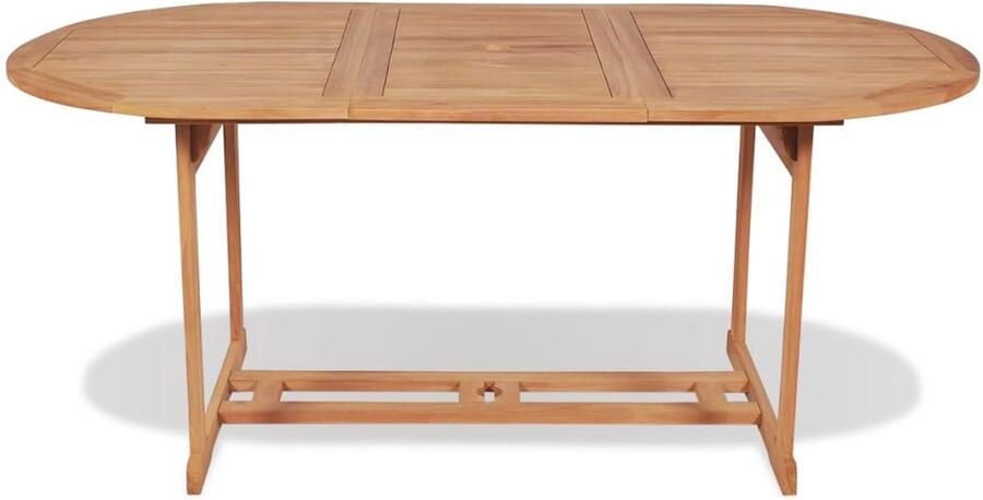 FIONERA Tuintafel 180x90x75 cm massief teakhout