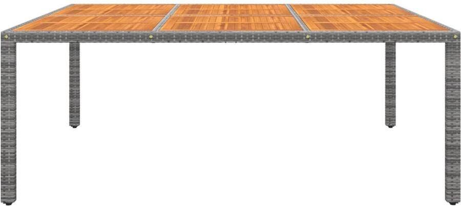 FIONERA Tuintafel 200x150x75 cm acaciahout en poly rattan grijs