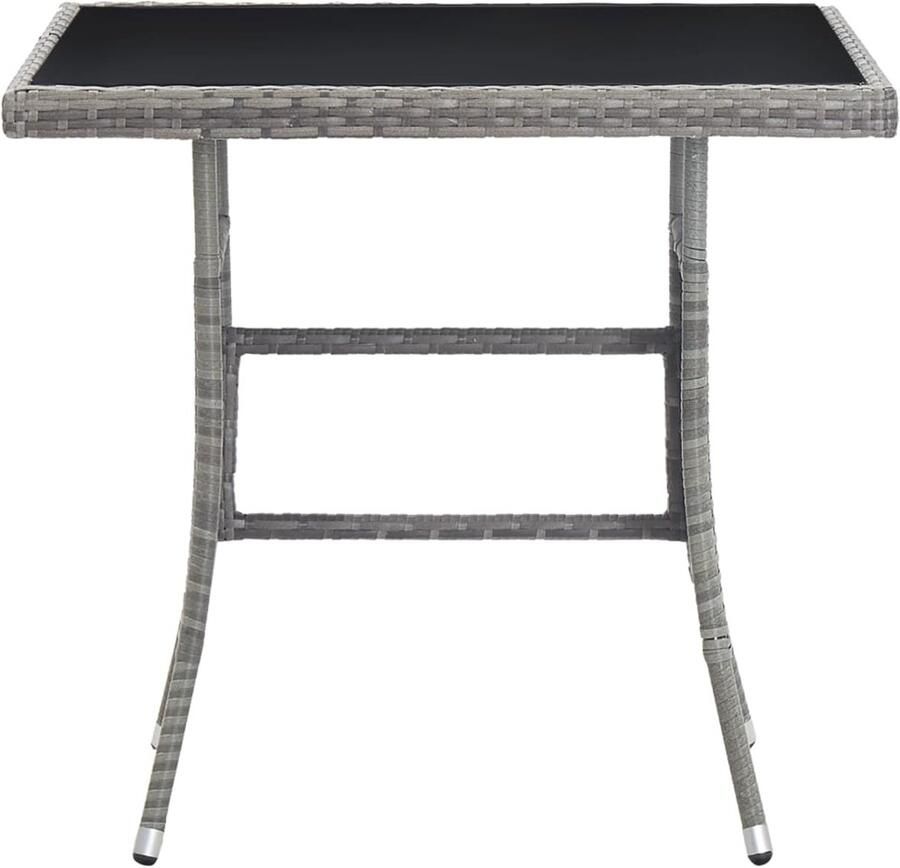FIONERA Tuintafel 80x80x74 cm poly rattan grijs