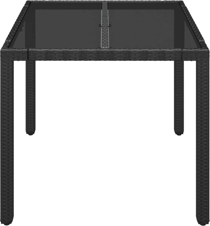 FIONERA Tuintafel met glazen blad 90x90x75 cm poly rattan