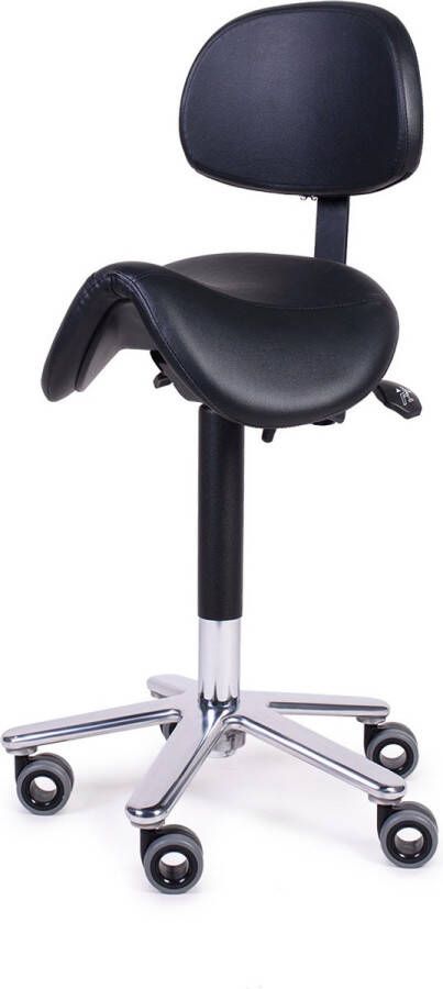 Firmseats Medische Ergonomische Zadelkruk met Rugleuning en Voetbediening Medical Zadel hygiënische wielen