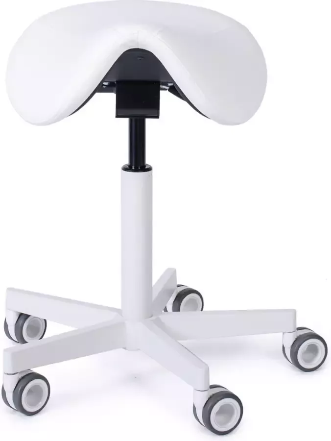Firmseats Polar White Ergonomische Zadelkruk Haarvrije wielen Geschikt voor elke praktijk