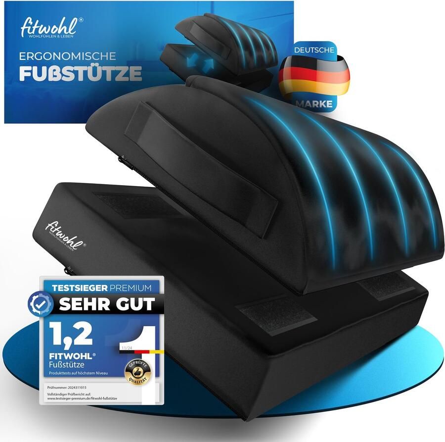 Fitwohl Ergonomisch voetenbankje met voetenzak In hoogte verstelbare voetenbank Antislip voetenbankje voor kantooraccessoires Home Office Voetenbankje Voetkussen Voetsteun