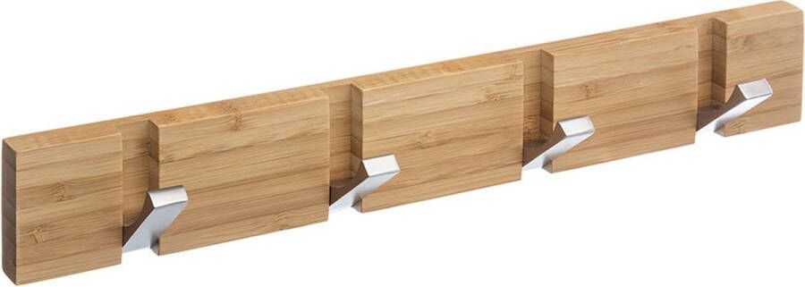 Five Bamboe kapstok met 4 inklapbare haken 151577 Decoratief & Duurzaam & Wandmontage