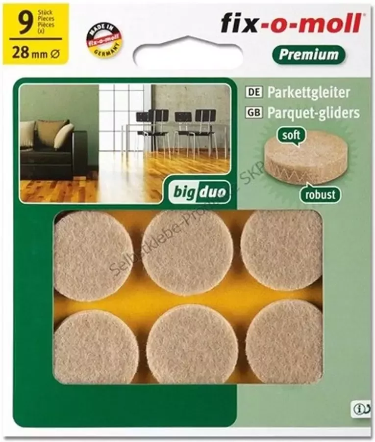 Fix-o-moll big duo parketglijders stoelviltjes rond 28mm beige