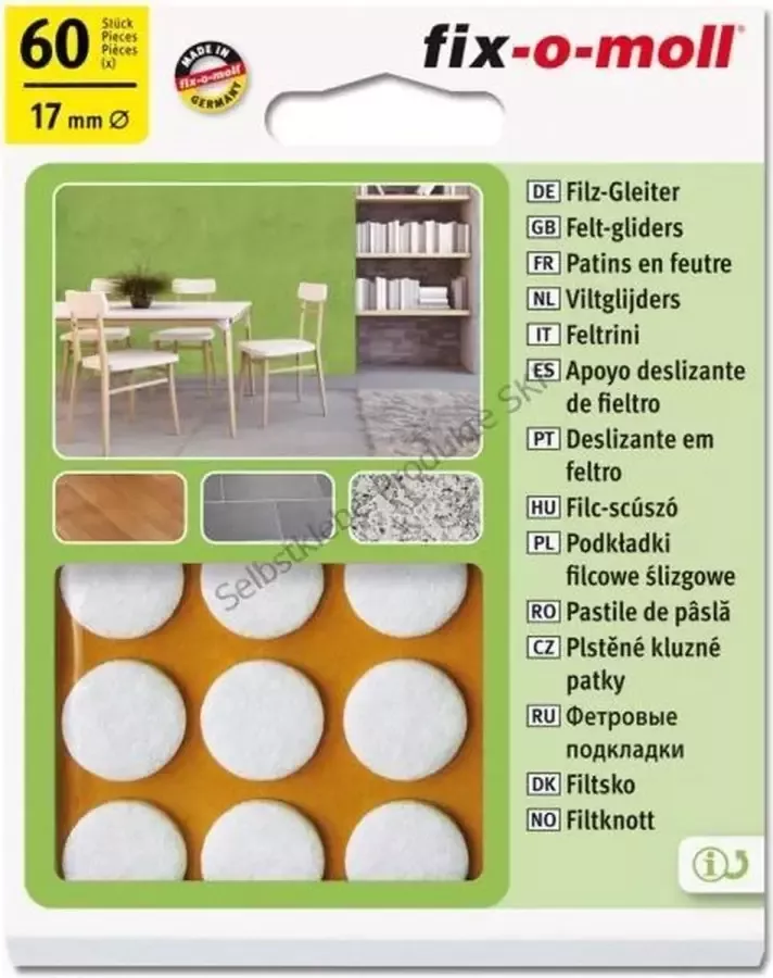 Fix-o-moll vilt 17mm zelklevend wit