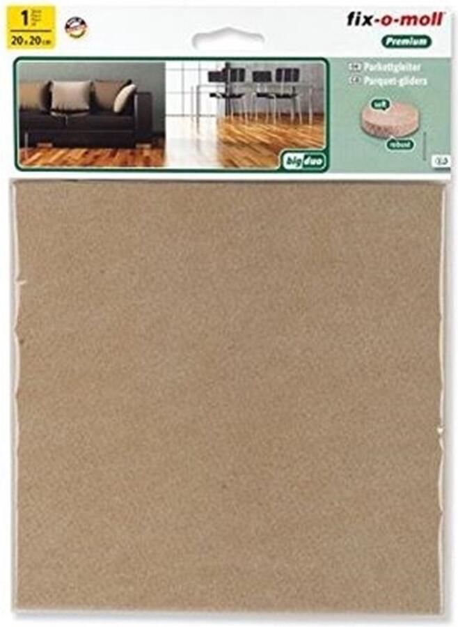 Fixomoll Big Duo Wol Vilt parketglijders vloerbeschermers 20 x 20 cm