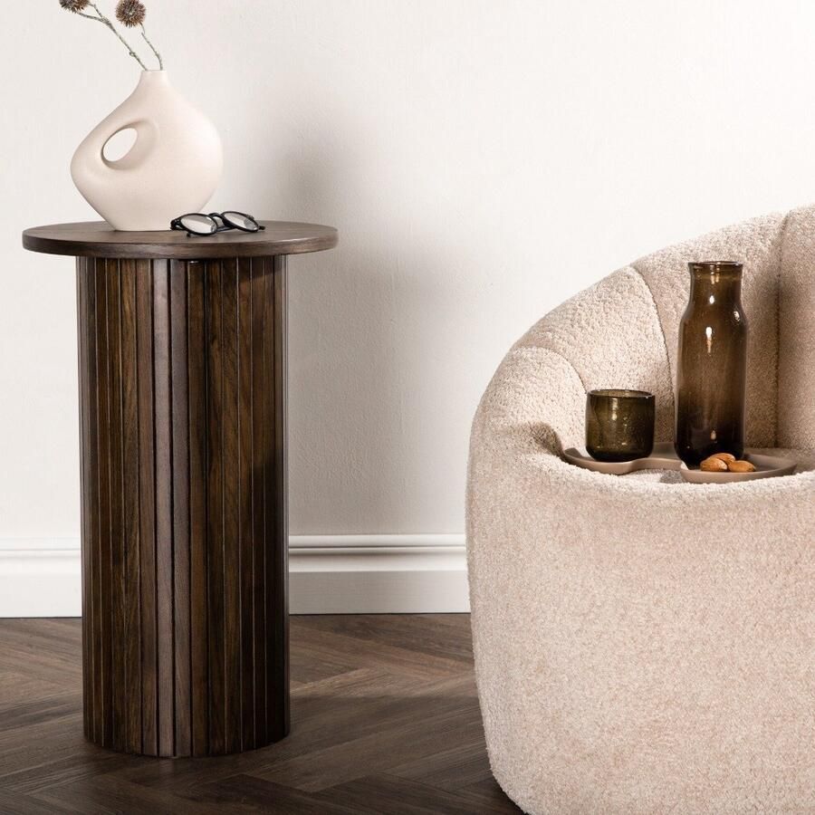 Fjord Fjôrd Bijzettafel Bianca Bruin Ø40cm