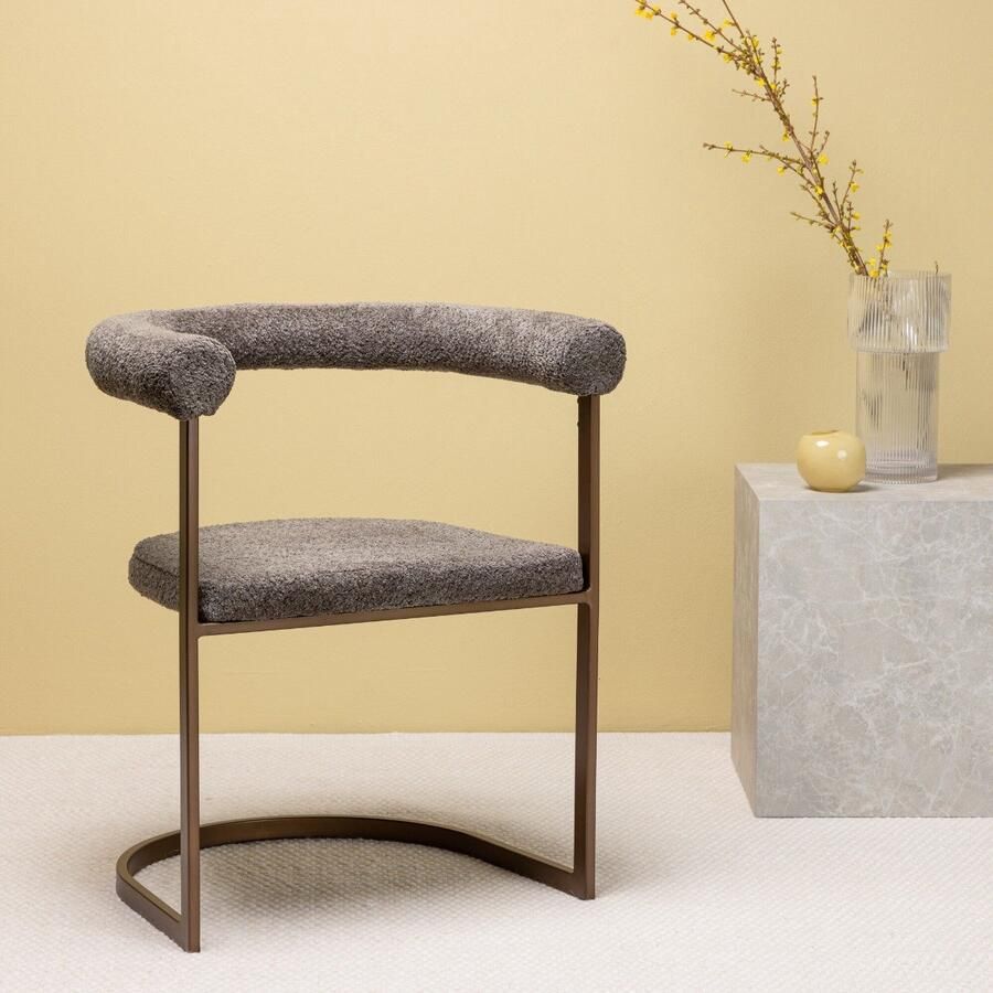 Fjord Fjôrd Eetkamerstoel Morning Bruin Grijs Boucle Set van 2