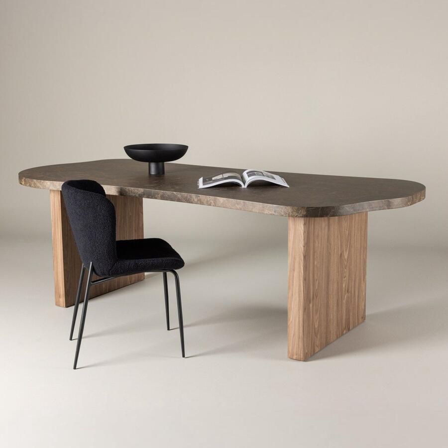 Fjord Fjôrd Eettafel Eleonora Organisch Bruin Marmerlook 230cm