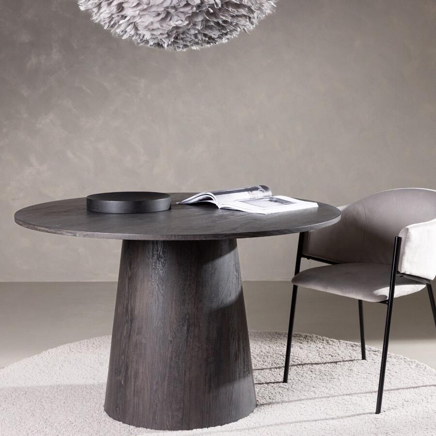 Fjôrd Eettafel Rond Donkerbruin Ø120x75 cm Lanzo