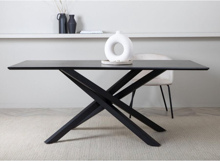 Fjord Fjôrd Eettafel Piazza Zwart Fineer 180x90cm