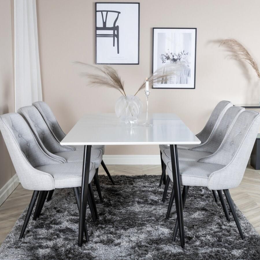 Fjord Fjôrd Eettafel Polar Zwart Wit 180x90x75cm