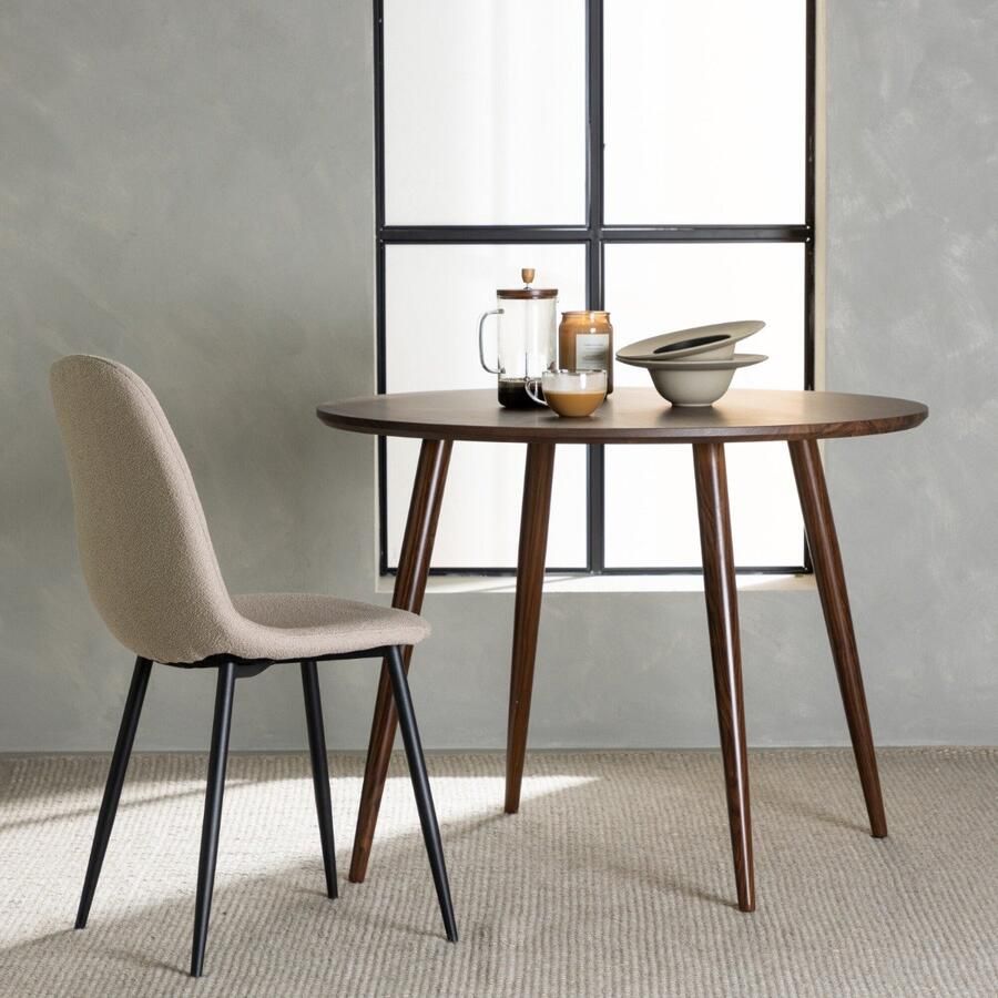 Fjord Fjôrd Eettafel Sanford Rond Ø100x75cm Donkerbruin Mdf