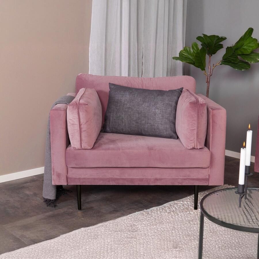 Fjord Fjôrd Fauteuil Boom Velvet Roze