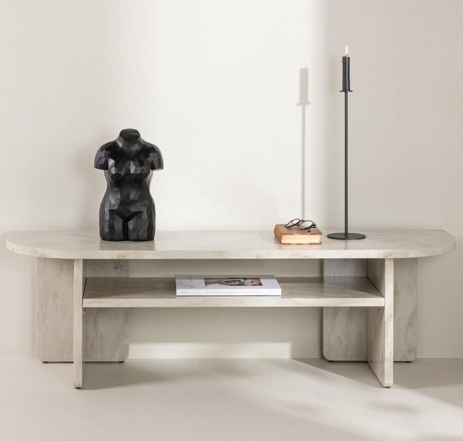 Fjord Fjôrd Tv-meubel Ålesund Marmerlook Beige