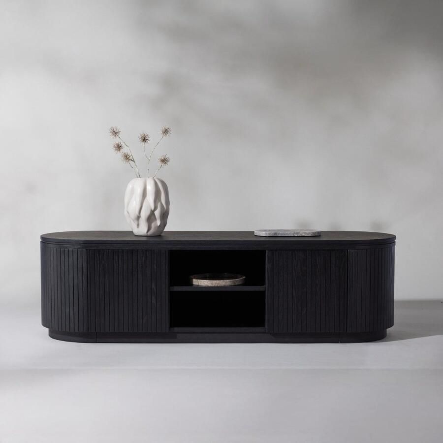 Fjord Fjôrd Tv-meubel Fjällbacka MDF Fineer Zwart 160cm