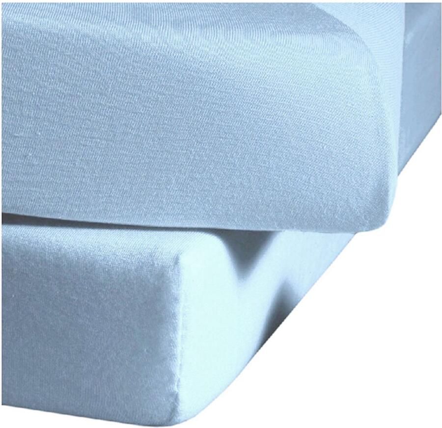Fleuresse 110x200-120x200 cm jersey hoeslaken gemaakt van 100% katoen Made in Germany wasbaar op 60 graden geschikt voor matrassen tot 19 cm hoog blauw