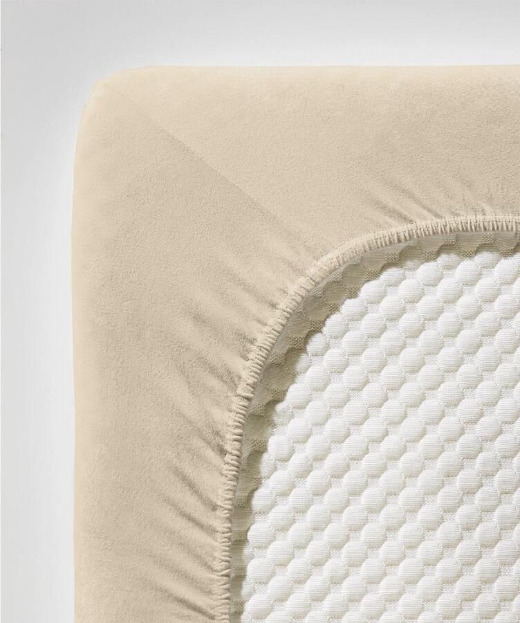 Fleuresse 140 x 200 160 x 220 cm hoeslaken Jersey stretch hoeslaken gemaakt van katoen en elastaan Made in Germany wasbaar op 60 graden geschikt voor matrassen tot 26 cm hoog zand - Foto 3