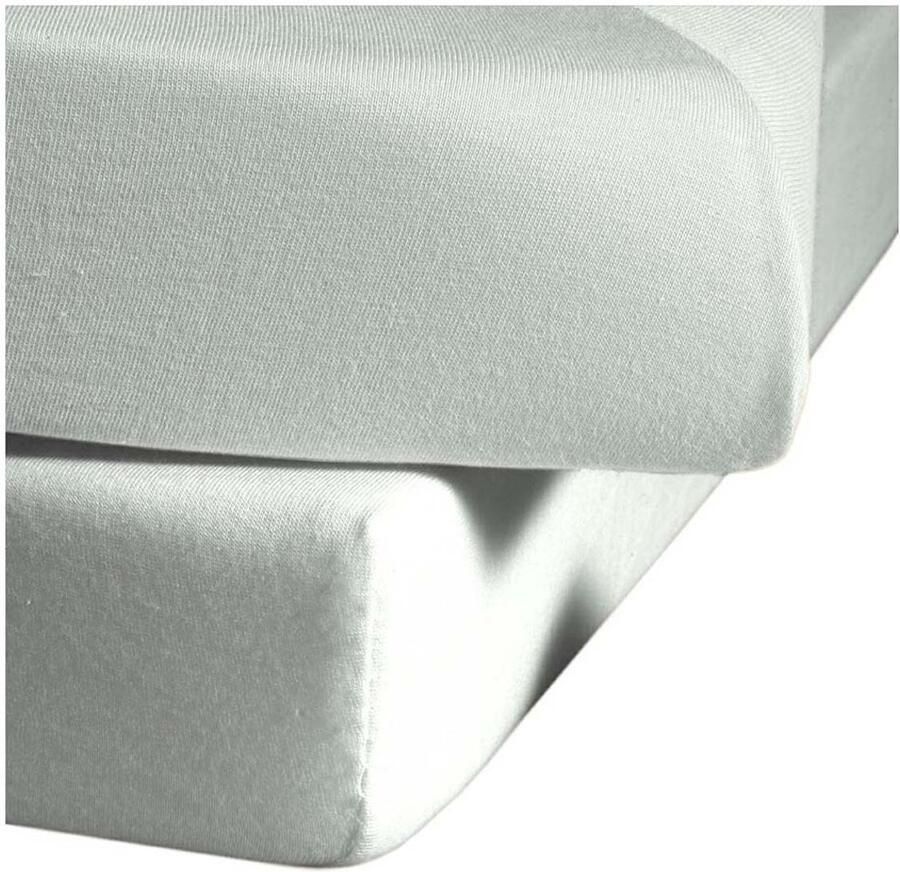 Fleuresse 90x200-100x200 cm jersey hoeslaken gemaakt van 100% katoen Made in Germany wasbaar op 60 graden geschikt voor matrassen tot 19 cm hoog zilver