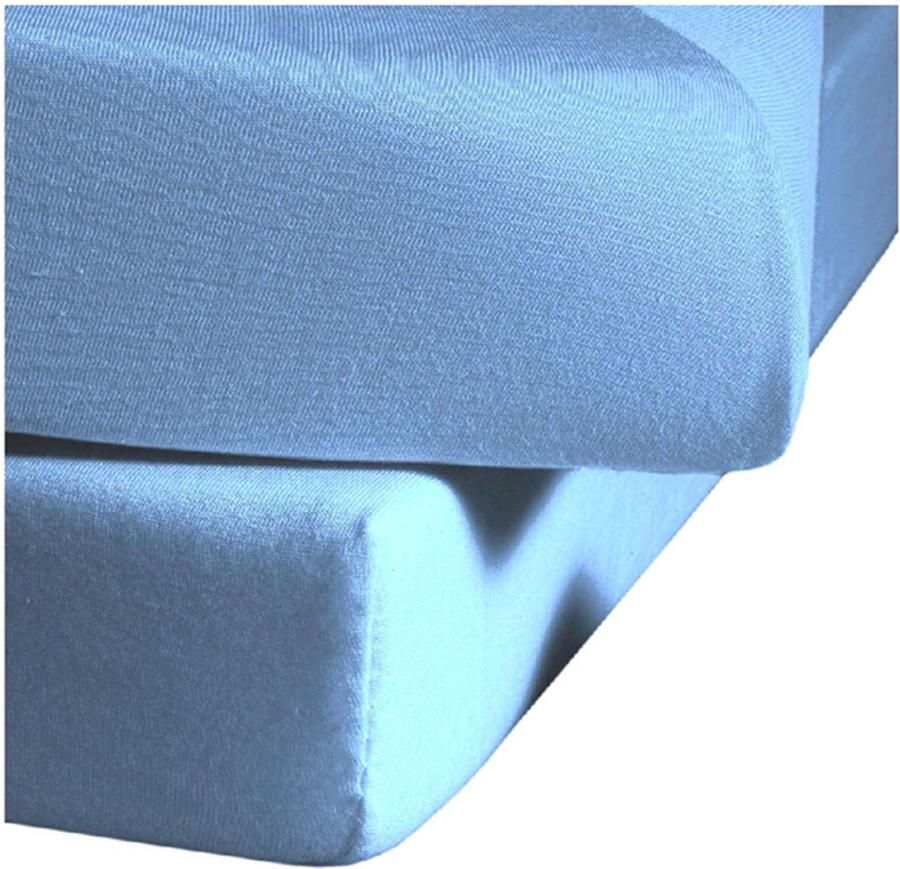 Fleuresse 90x200-100x200 cm jersey hoeslaken gemaakt van 100% katoen Made in Germany wasbaar op 60 graden geschikt voor matrassen tot 19 cm hoog hemelsblauw