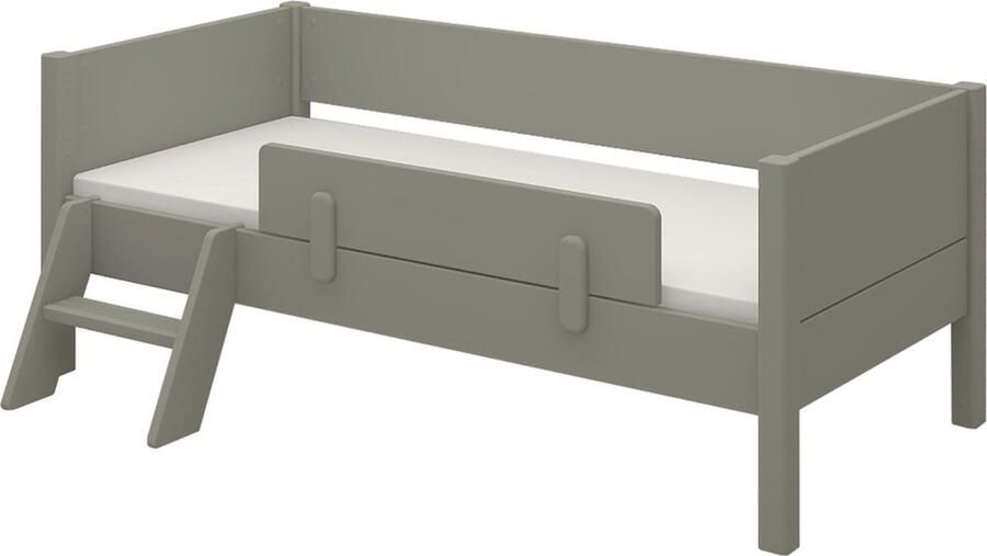 Flexa Bed Juniorbed met uitvalbeveiliging en ladder Groente 160x70 MDF en Massief grenen