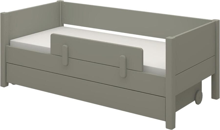 Flexa Bed Juniorbed met uitvalbeveiliging en lade Groente 160x70 MDF en Massief grenen