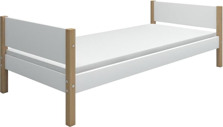 Flexa Bed NOR Eenpersoonsbed Wit 200x90 Massief eiken