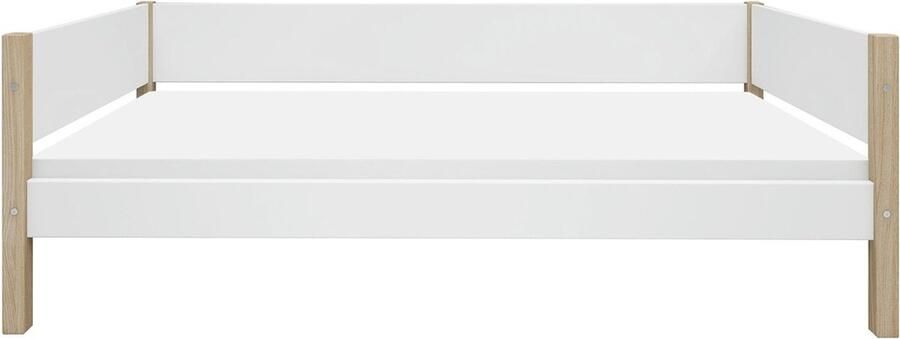 Flexa Bed NOR Eenpersoonsbed Wit 200x90 MDF en Massief eiken - Foto 2