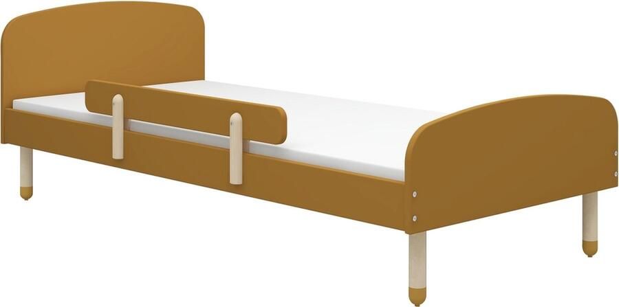 Flexa Bed Eenpersoonsbed met uitvalbeveiliging Geel 200x90 MDF en Stevige As - Foto 2