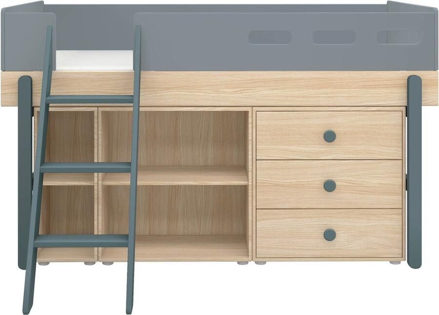 Flexa Halfhoogslaper m. schuine ladder en opbergruimte