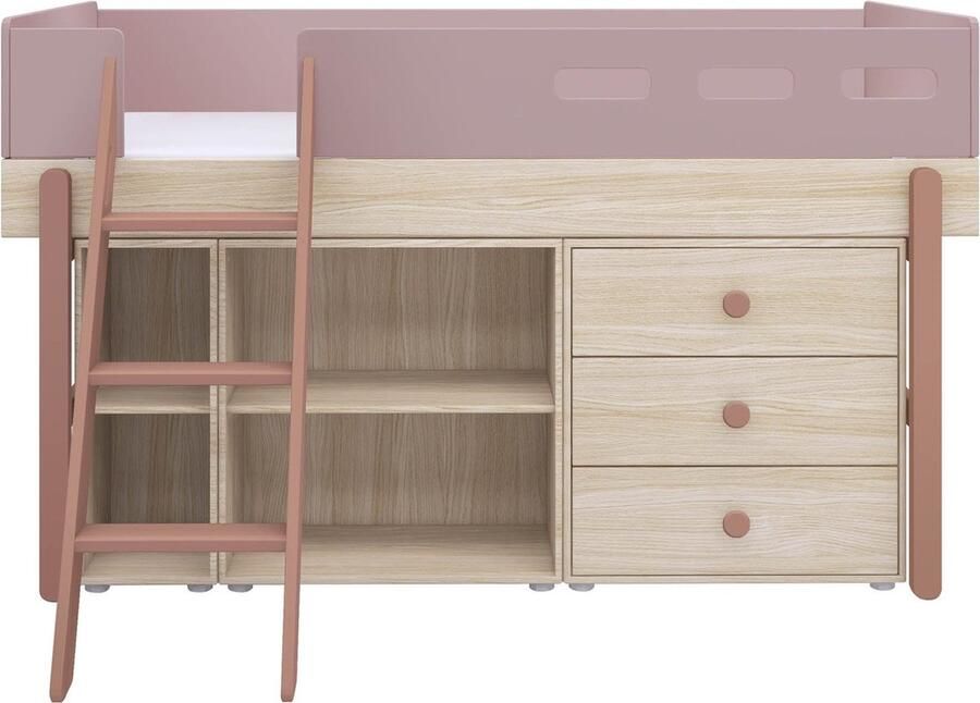 Flexa Halfhoogslaper m. schuine ladder en opbergruimte