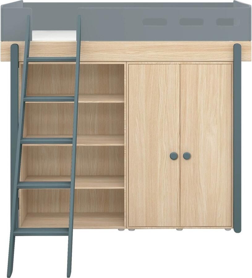 Flexa Hoogslaper m. schuine ladder en opbergruimte