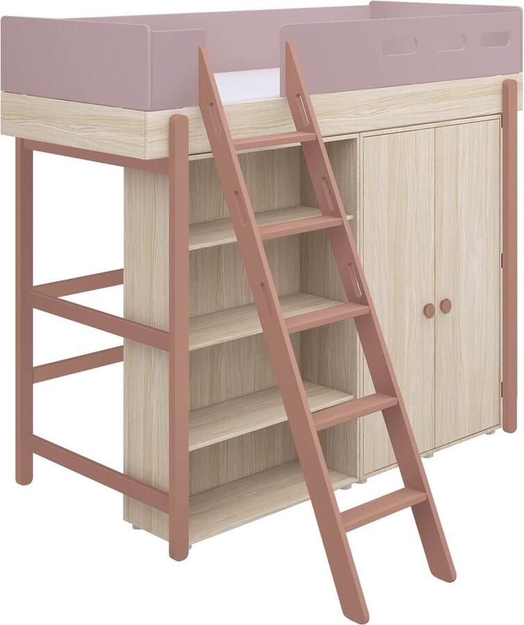 Flexa Hoogslaper m. schuine ladder en opbergruimte